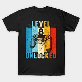 Kids Level 8 Video 8 Year Old 8th Birthday T-Shirt